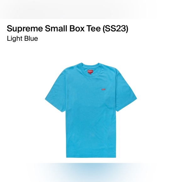 SUPREME NWT - Small Box Tee - Light Blue - Picture 1 of 5